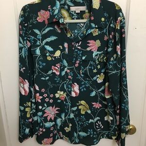 LOFT print utility blouse